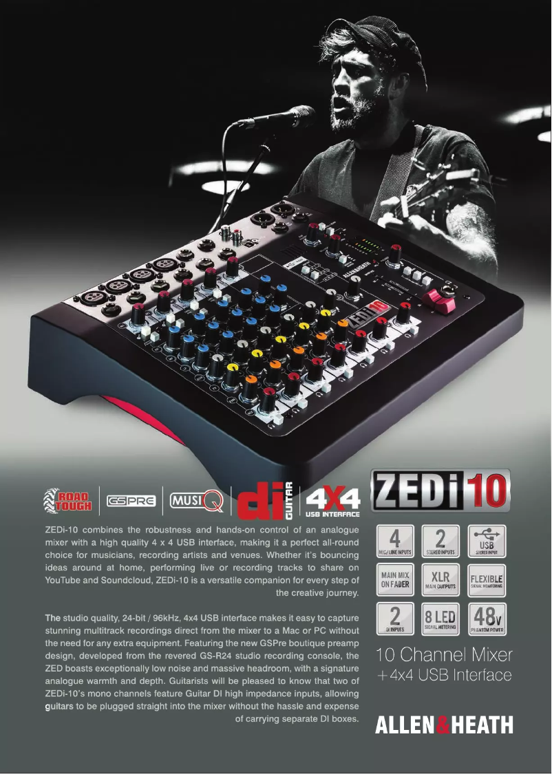 Page n°1 - Brochure Allen & Heath ZEDi-10