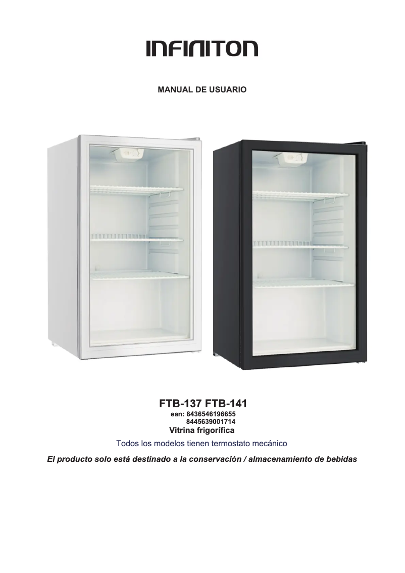 Page 1 de la notice Manuel utilisateur Infiniton FTB-141