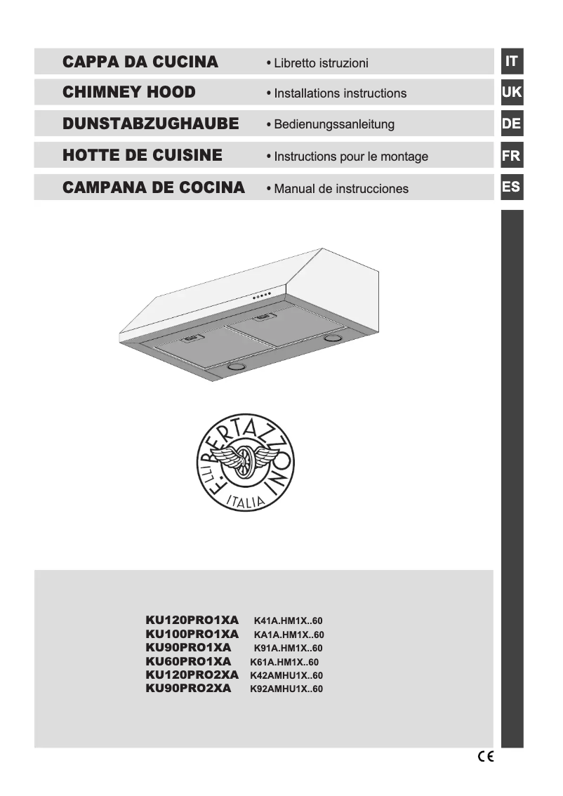 Page 1 de la notice Mode d'emploi Bertazzoni KU90PRO1XA