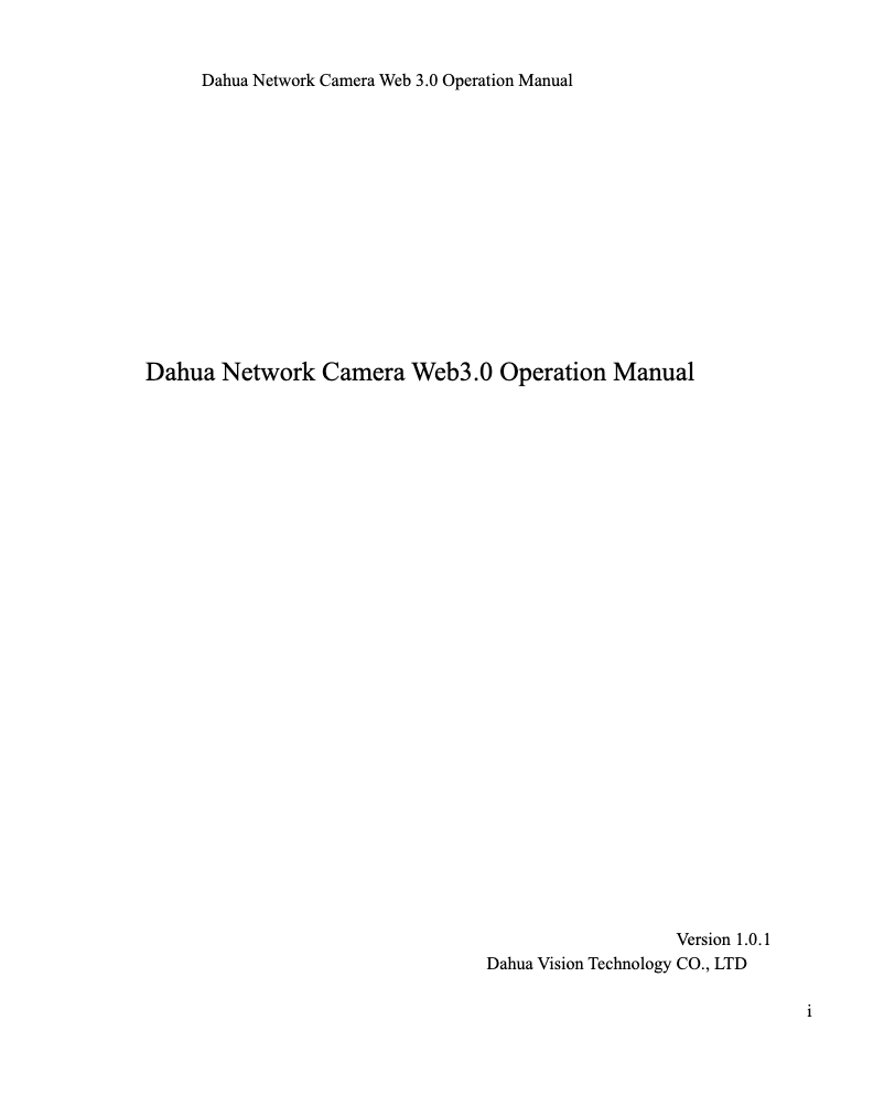 Page 1 de la notice Manuel utilisateur Dahua Technology Lite IPC-HDW2320R-ZS