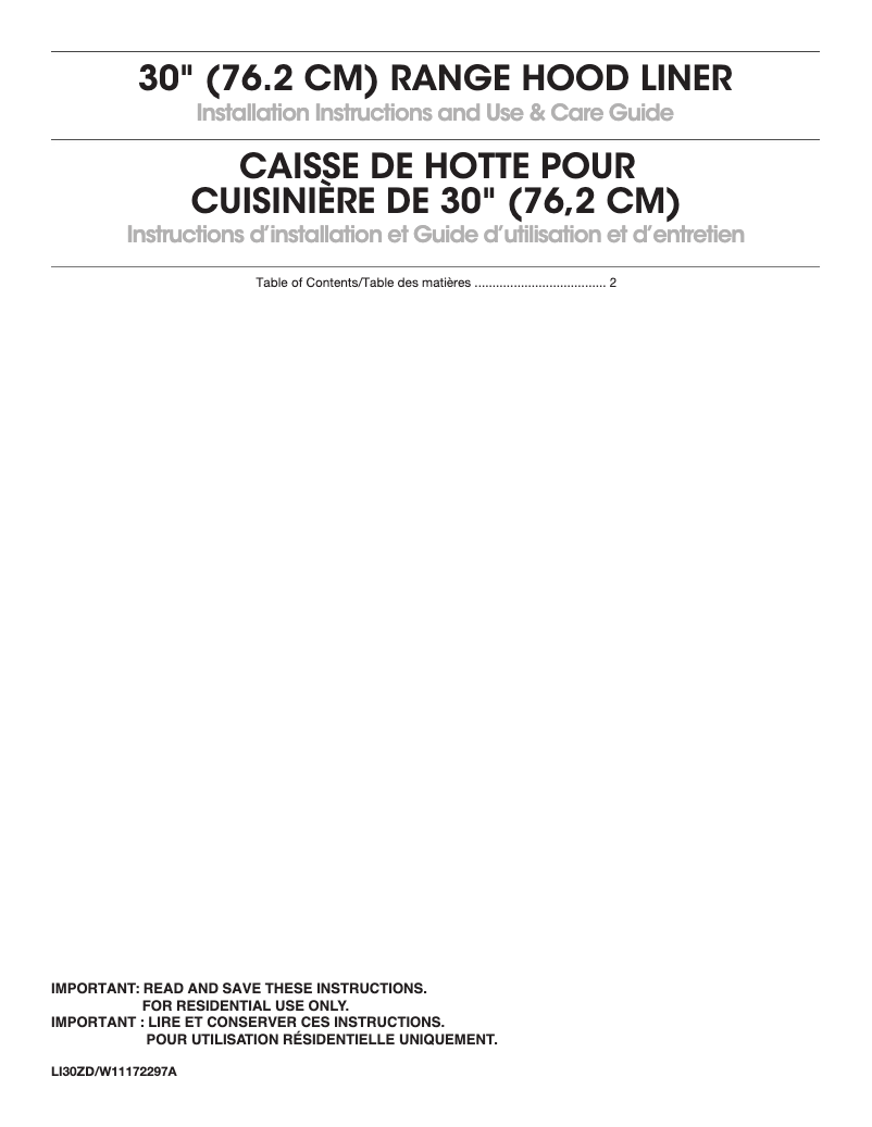 Page n°1 - Manuel utilisateur Amana UXL5430BSS