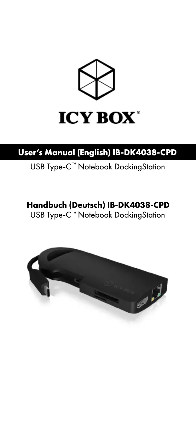 Imagen de la primera página del manual del dispositivo IB-DK4038-CPD