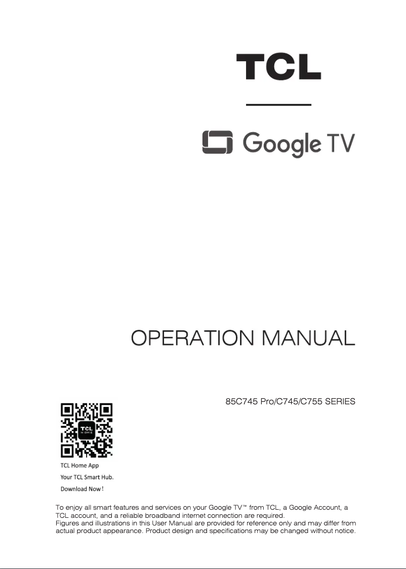 Page 1 de la notice Manuel utilisateur TCL 98C755