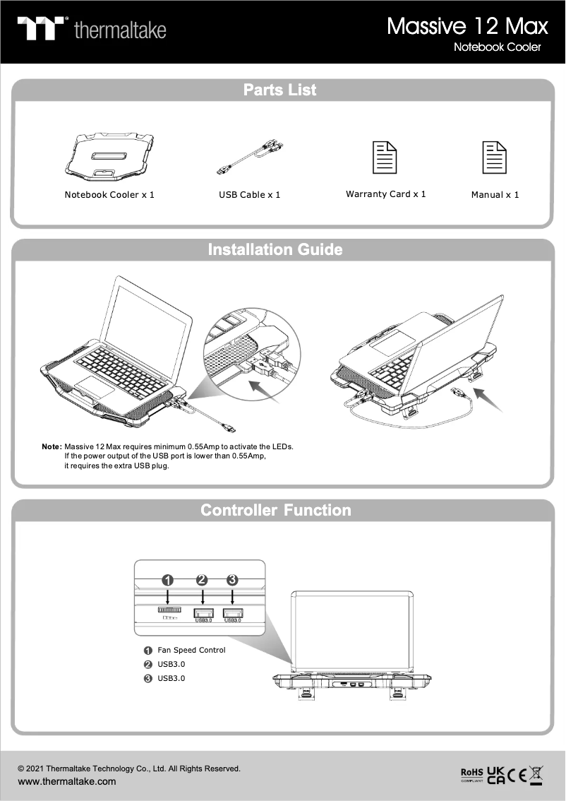 Page n°1 - Manuel utilisateur Thermaltake Massive 12 Max