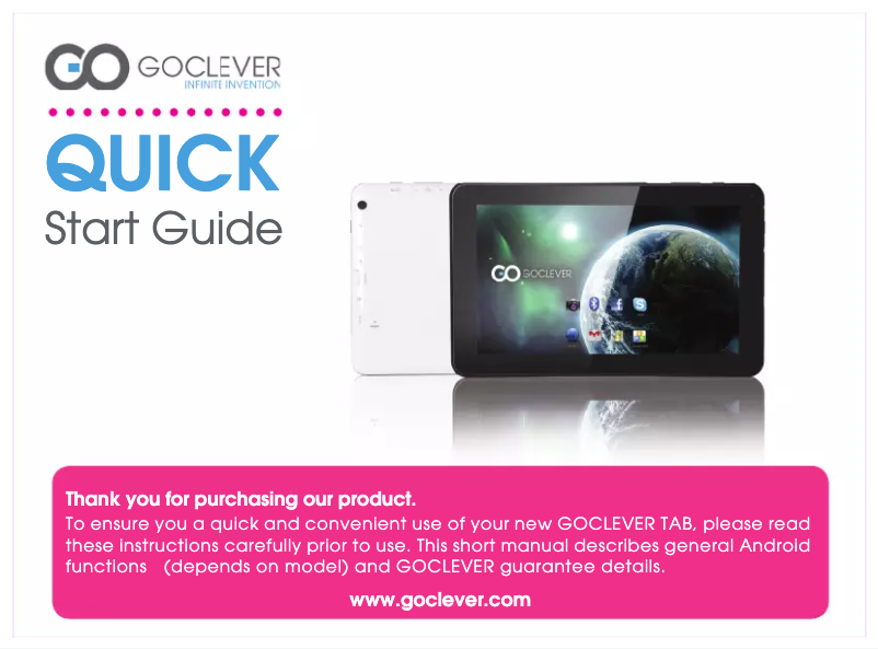 Page 1 de la notice Manuel utilisateur GoClever TERRA 90