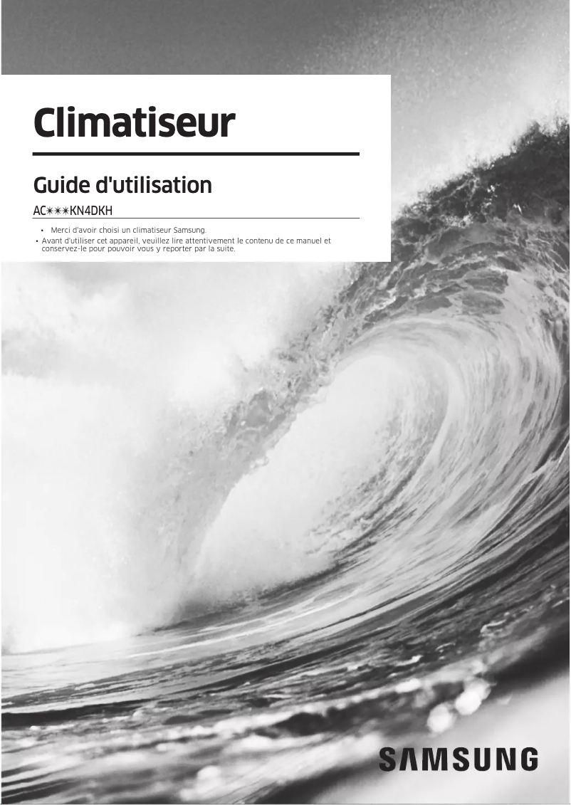 Page n°1 - Manuel utilisateur Samsung AC140KX4DKH/EU