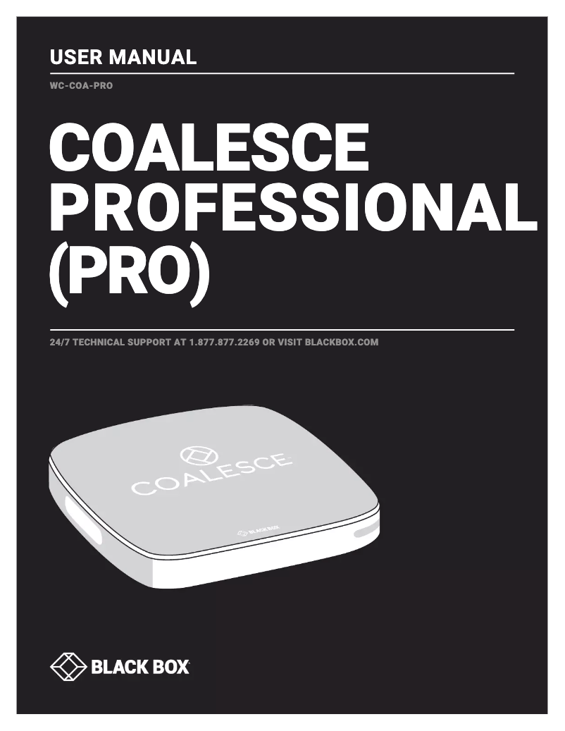 Page n°1 - Manuel utilisateur Black Box Coalesce Pro