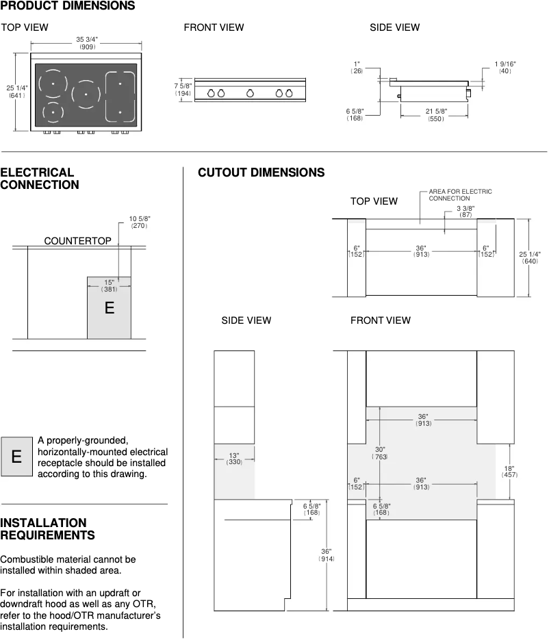Page 1 de la notice Instructions / montage Bertazzoni PROF365IRTXT