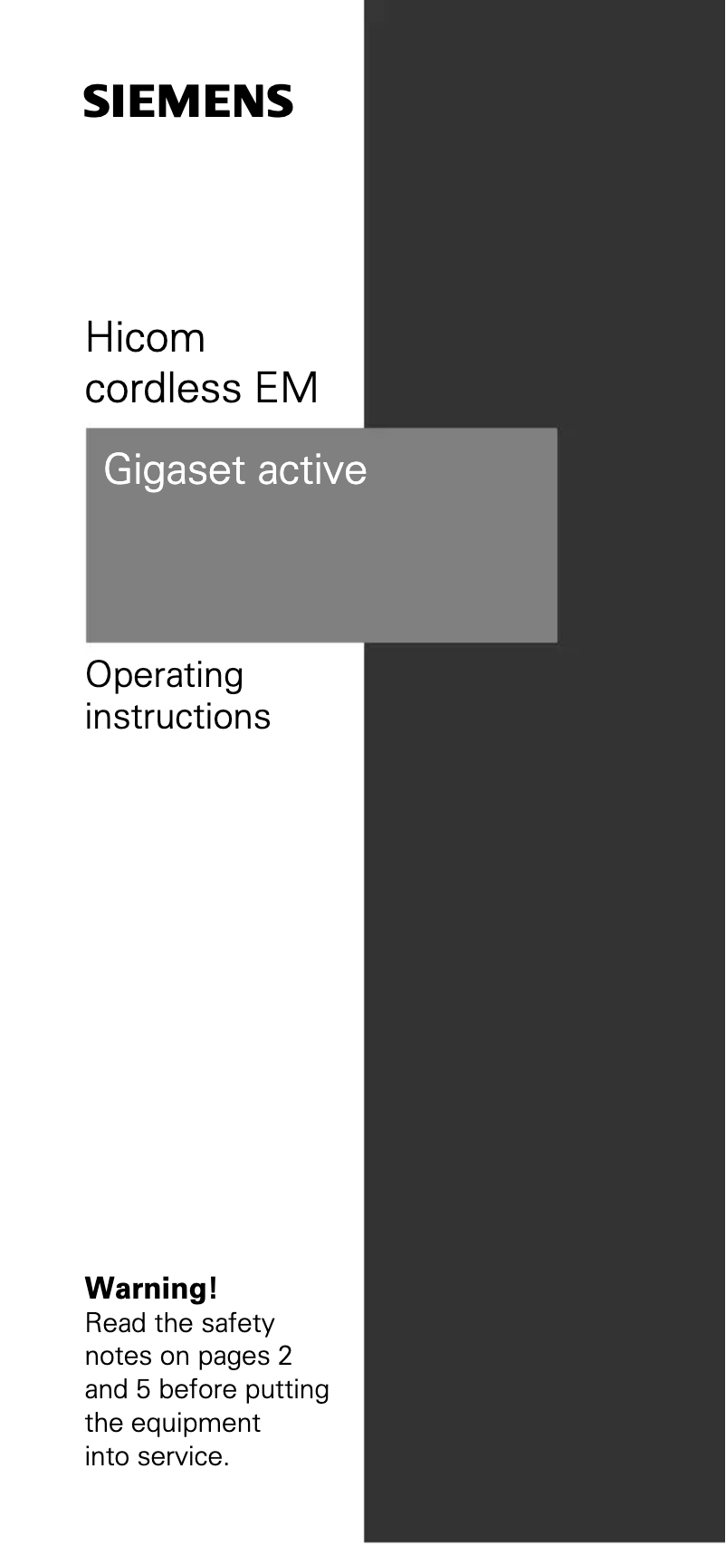 Página 1 del manual Manual de usuario Siemens Gigaset 2000S
