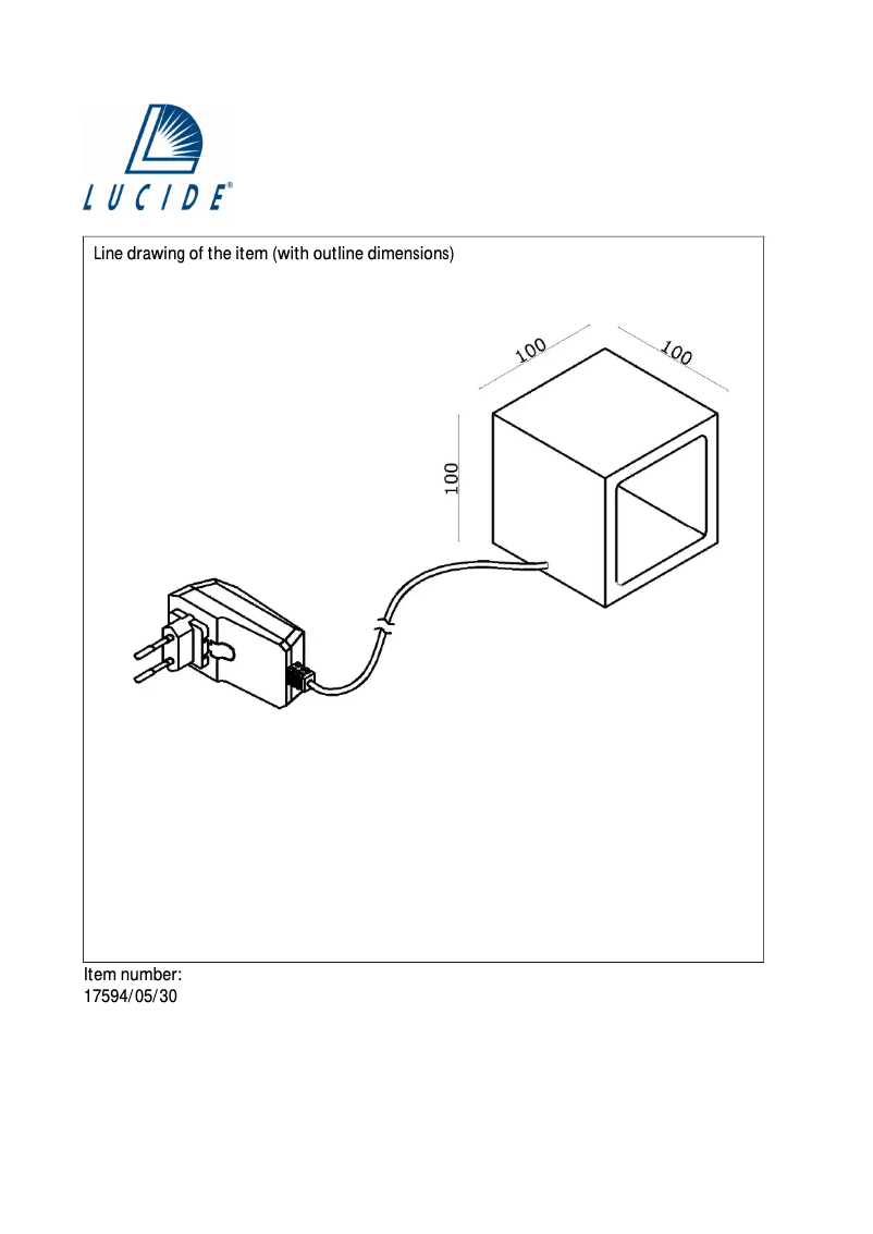 Page n°1 - Manuel utilisateur Lucide Xio 17594/05/30