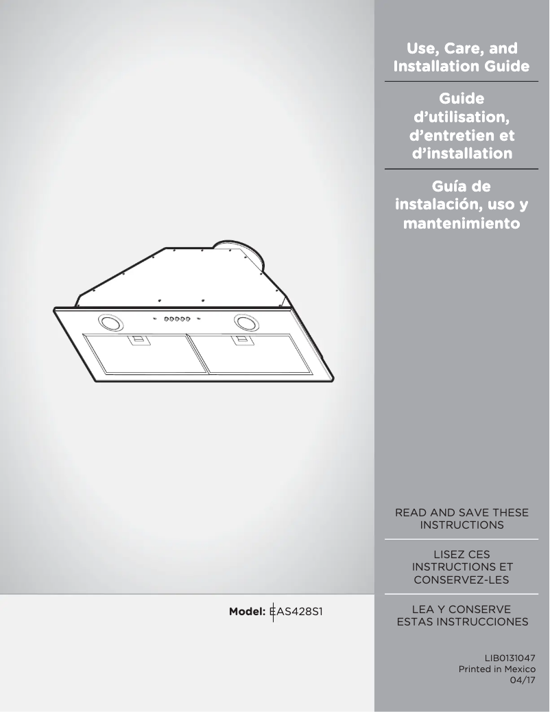 Page 1 de la notice Manuel utilisateur Elica Asti PRF0131095