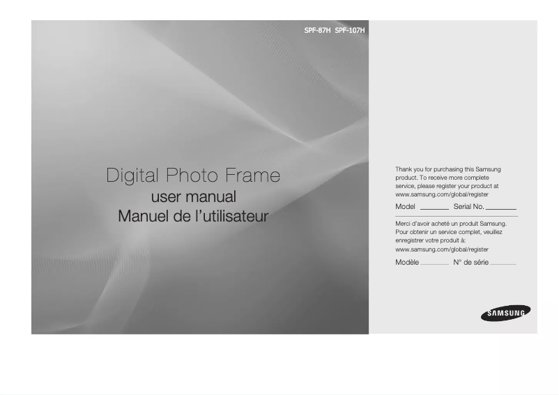 Image de la première page du manuel de l'appareil SPF-87H