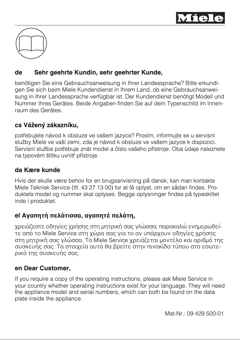 Page n°1 - Manuel utilisateur Miele K 34483 iDF