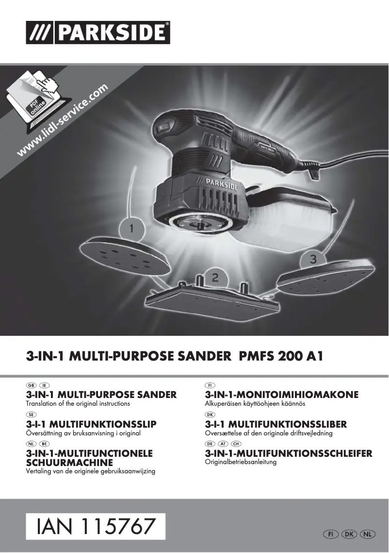 Página 1 del manual Manual de usuario Parkside PMFS 200 A1