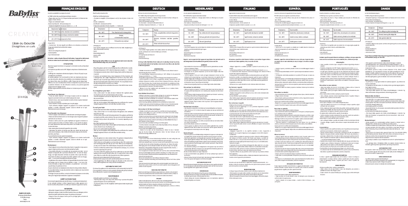 Page 1 de la notice Manuel utilisateur BaByliss ST440E