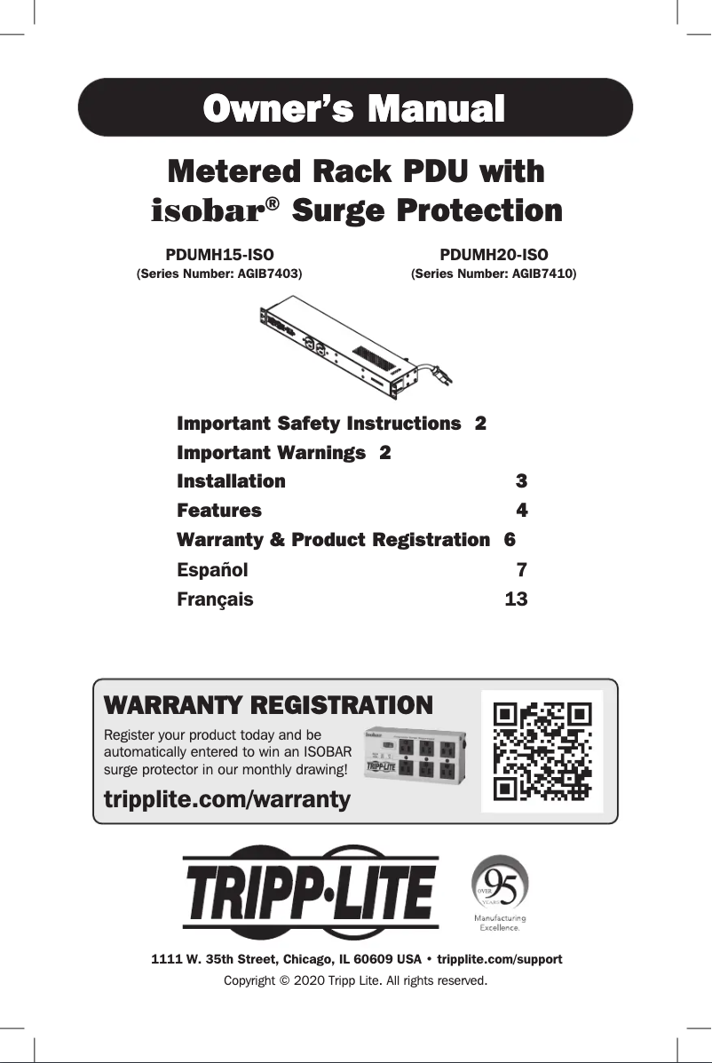 Image de la première page du manuel de l'appareil PDUMH20-ISO