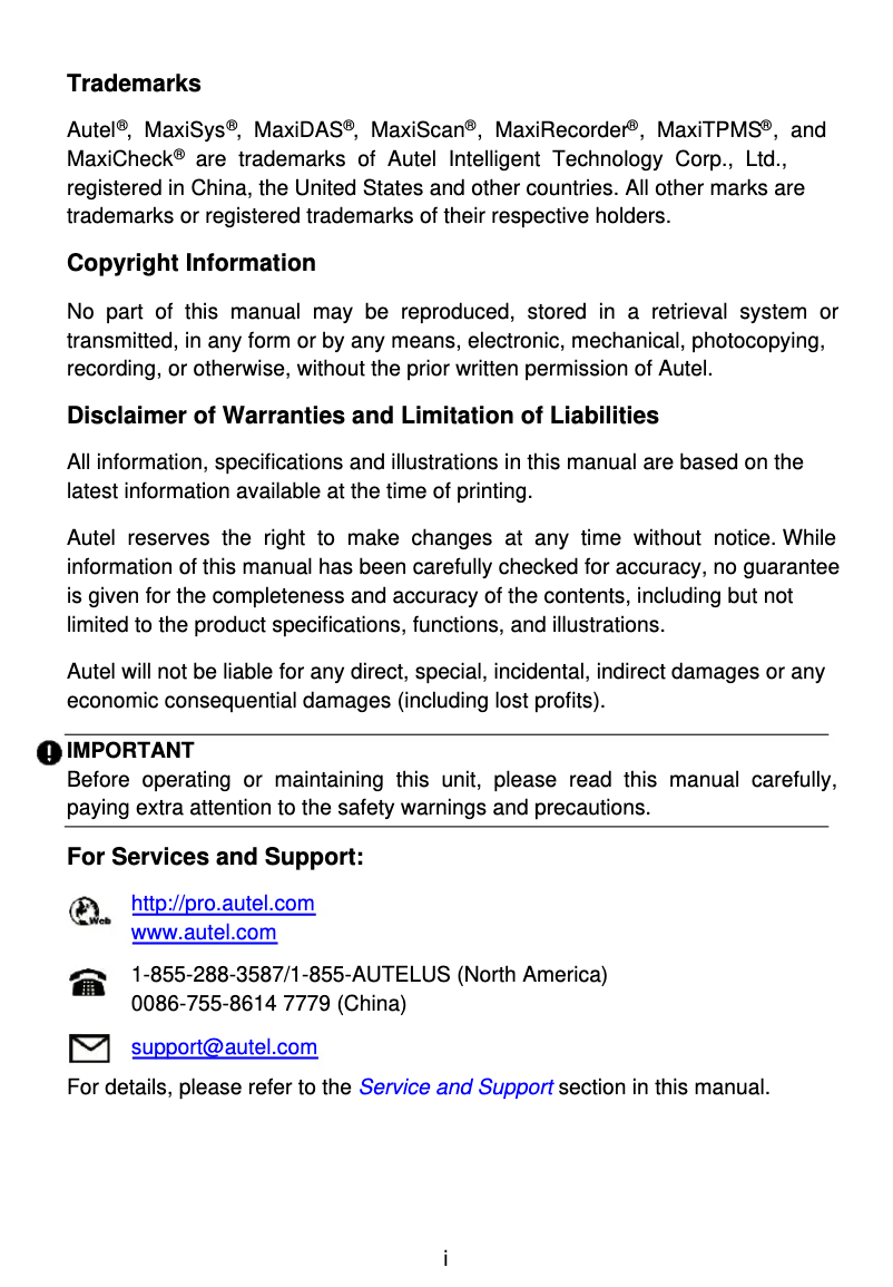 Page 1 de la notice Manuel utilisateur Autel MaxiLink ML529