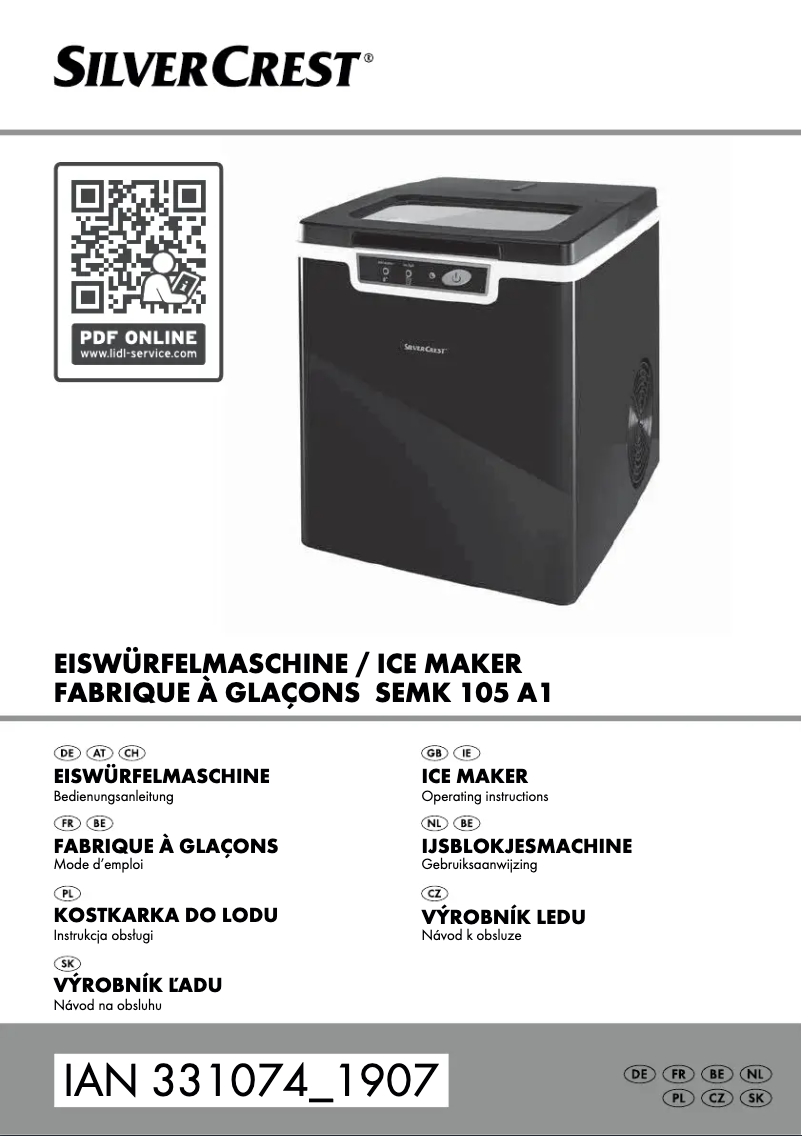 Page 1 de la notice Manuel utilisateur SilverCrest SEMK 105 A1