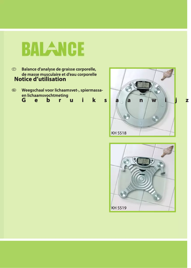 Page 1 de la notice Manuel utilisateur Balance KH 5518