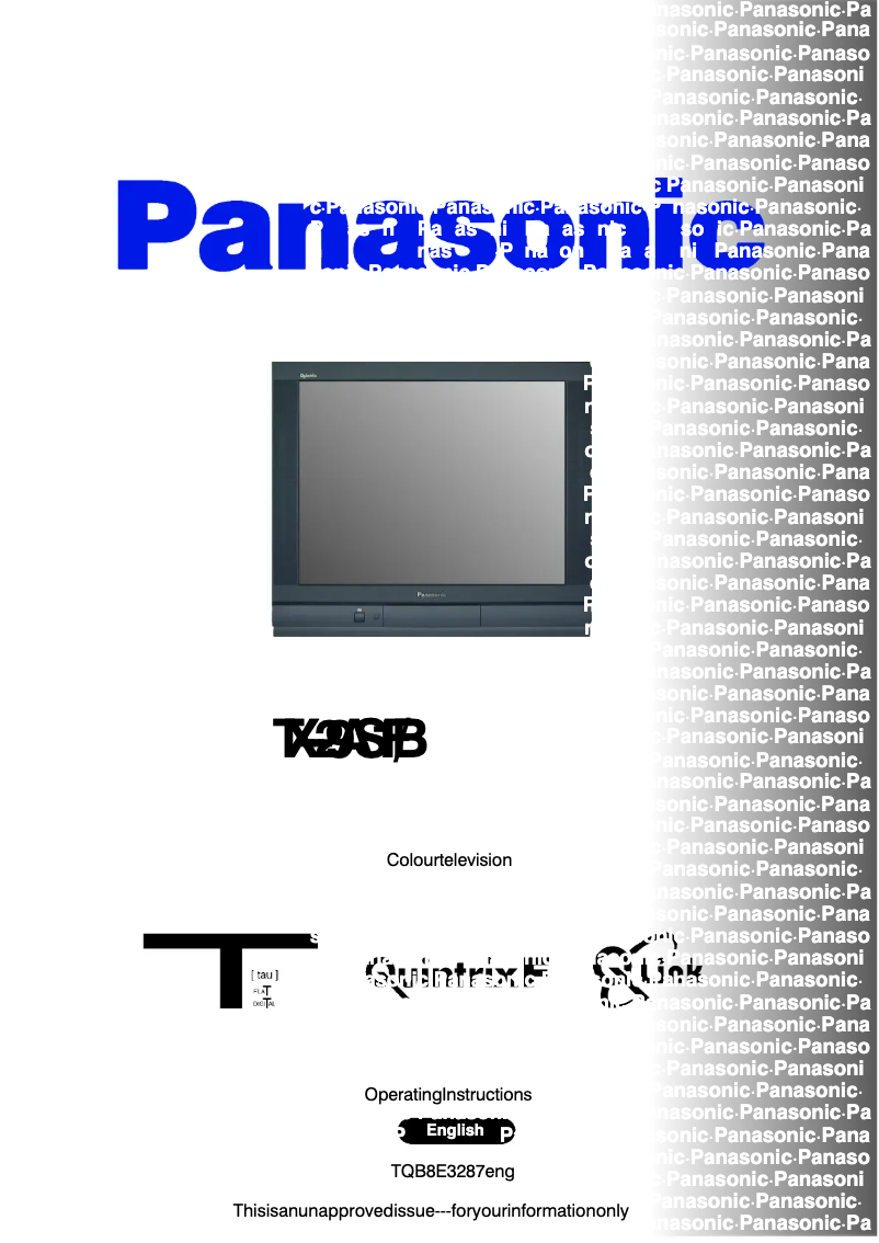 Image de la première page du manuel de l'appareil TX-29AS1FB