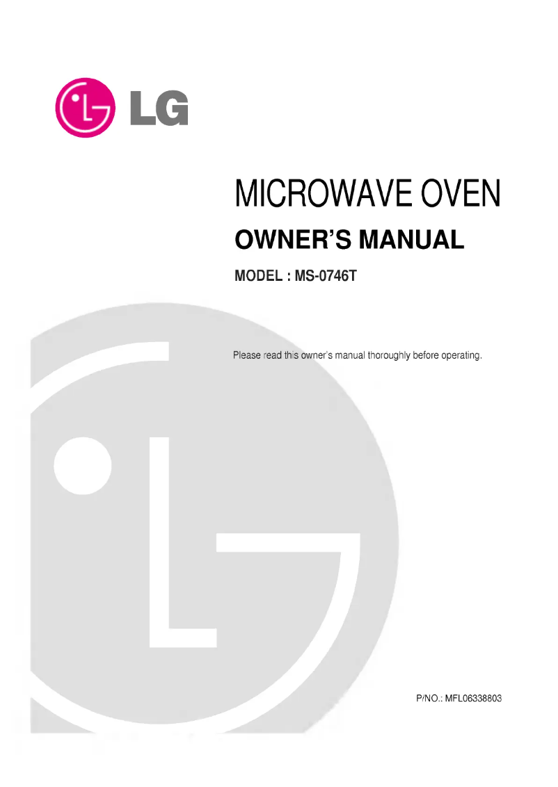 Page n°1 - Manuel utilisateur LG MS-0744JL