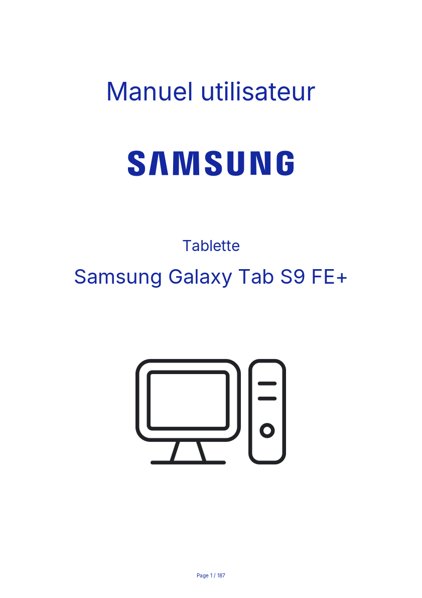 Image de la première page du manuel de l'appareil Galaxy Tab S9 FE+
