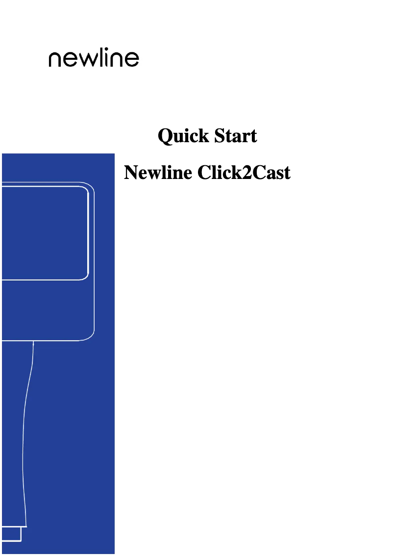 Page n°1 - Manuel utilisateur Newline Click2Cast