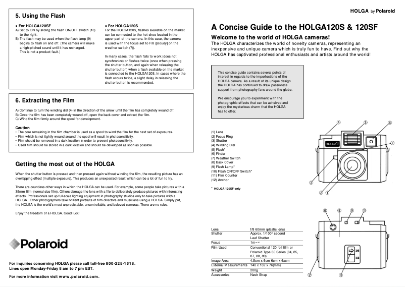 Página 1 del manual Manual de usuario Holga 120S