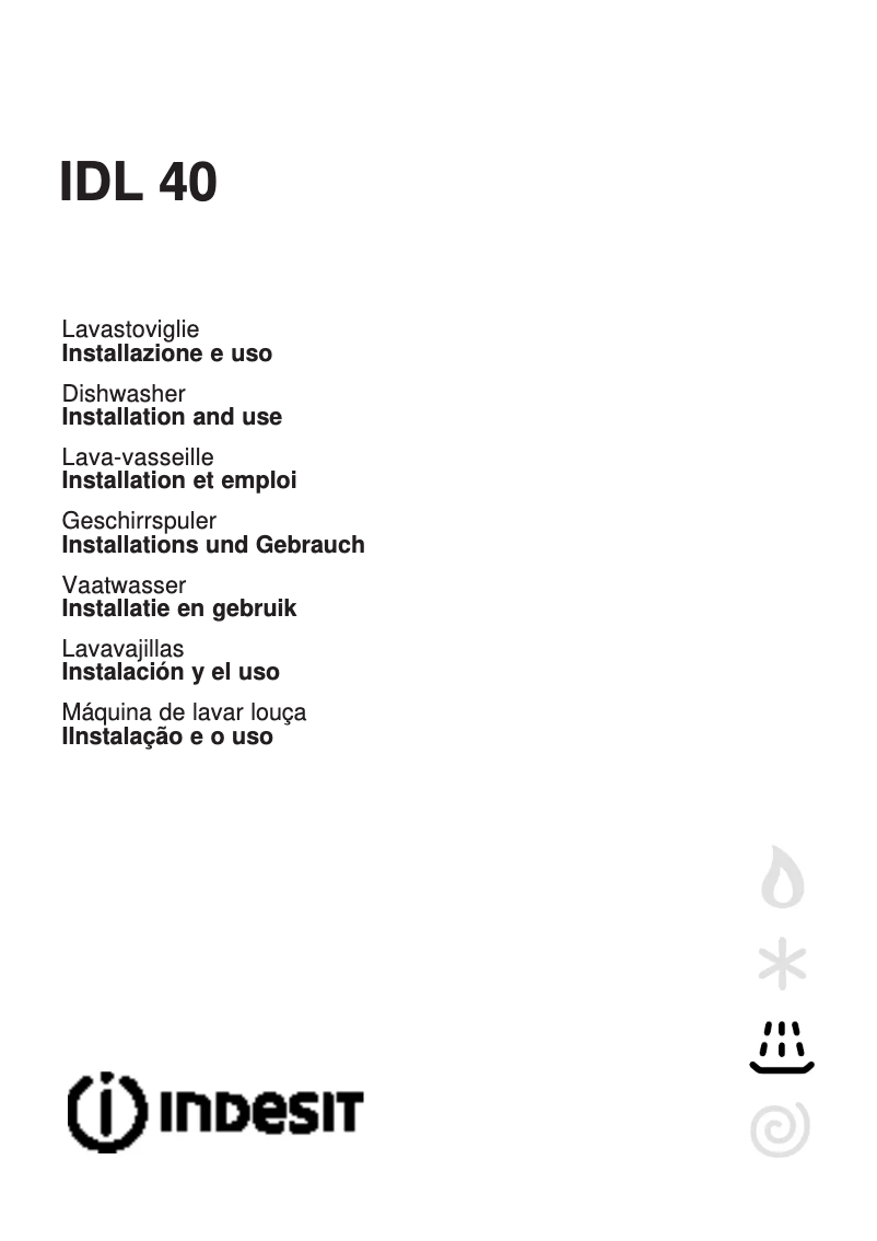 Page 1 de la notice Manuel utilisateur Indesit IDL 40