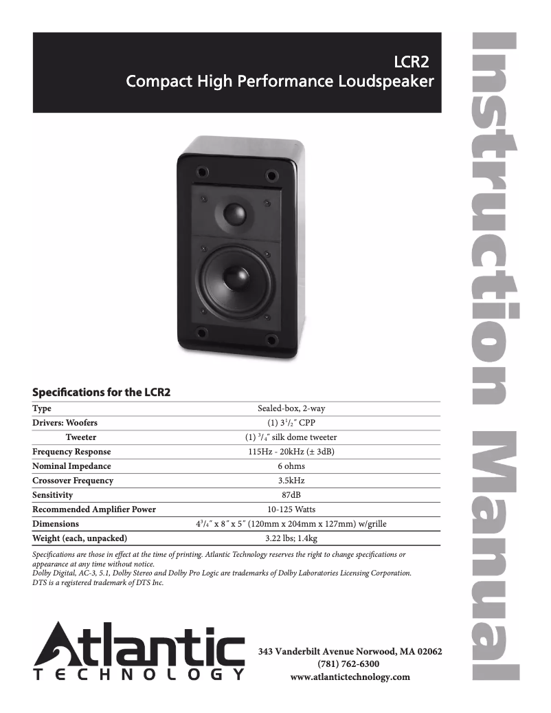 Image de la première page du manuel de l'appareil LCR2