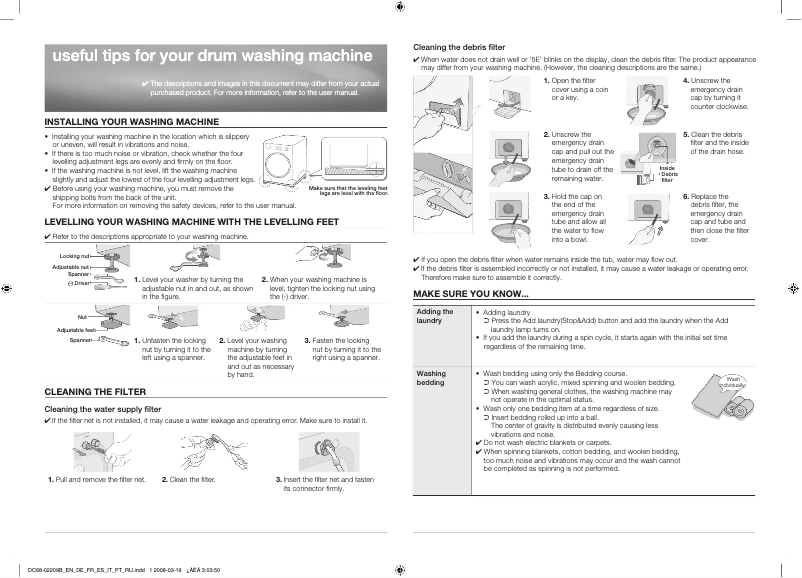 Image de la première page du manuel de l'appareil WD0804W8E