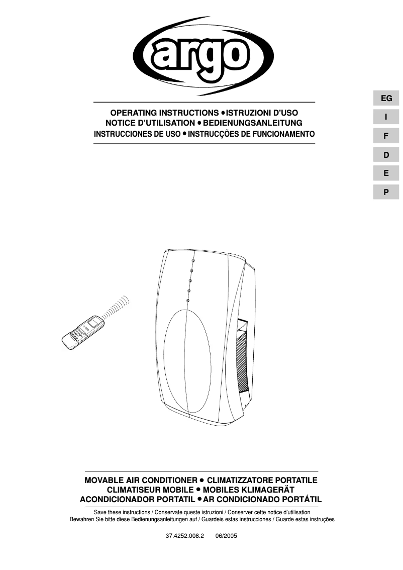 Page n°1 - Manuel utilisateur Argoclima Magico 9.2