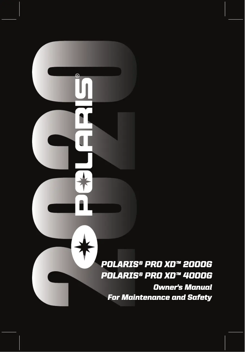 Image de la première page du manuel de l'appareil PRO XD 4000G AWD (2020)