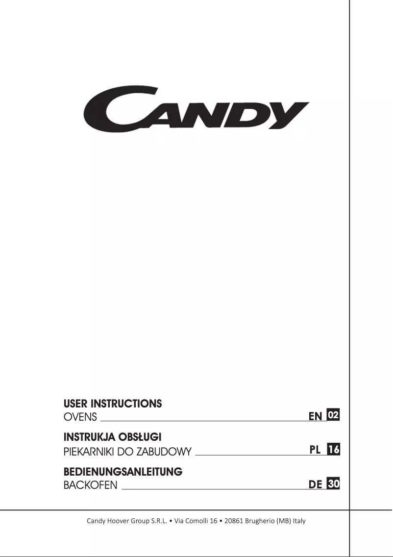 Page n°1 - Manuel utilisateur Candy COS615NL