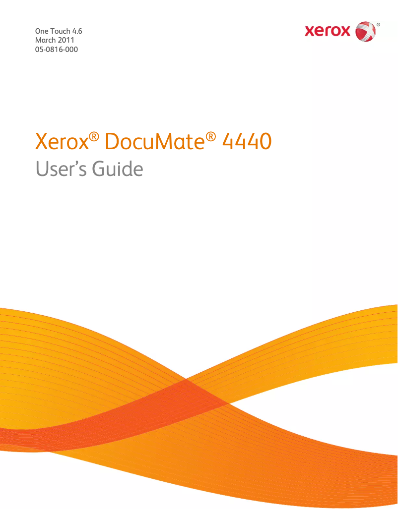 Page n°1 - Manuel utilisateur Xerox DocuMate 4440