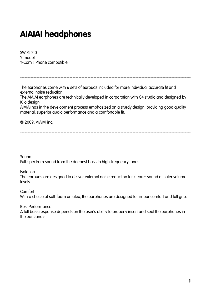 Image de la première page du manuel de l'appareil Swirl