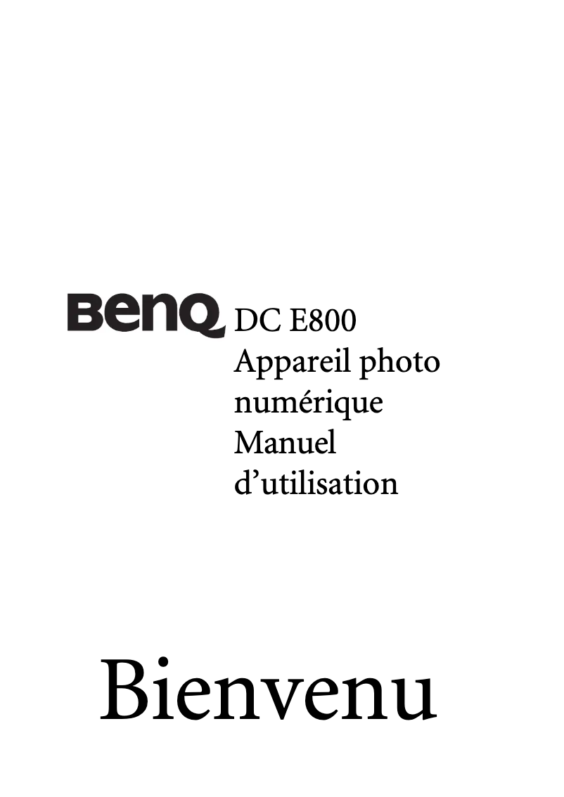 Page 1 de la notice Manuel utilisateur BenQ DC E800