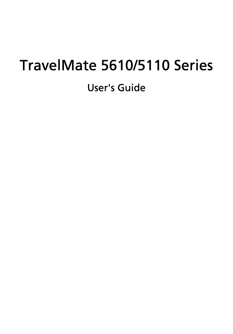 Page n°1 - Manuel utilisateur Acer Travelmate 5610