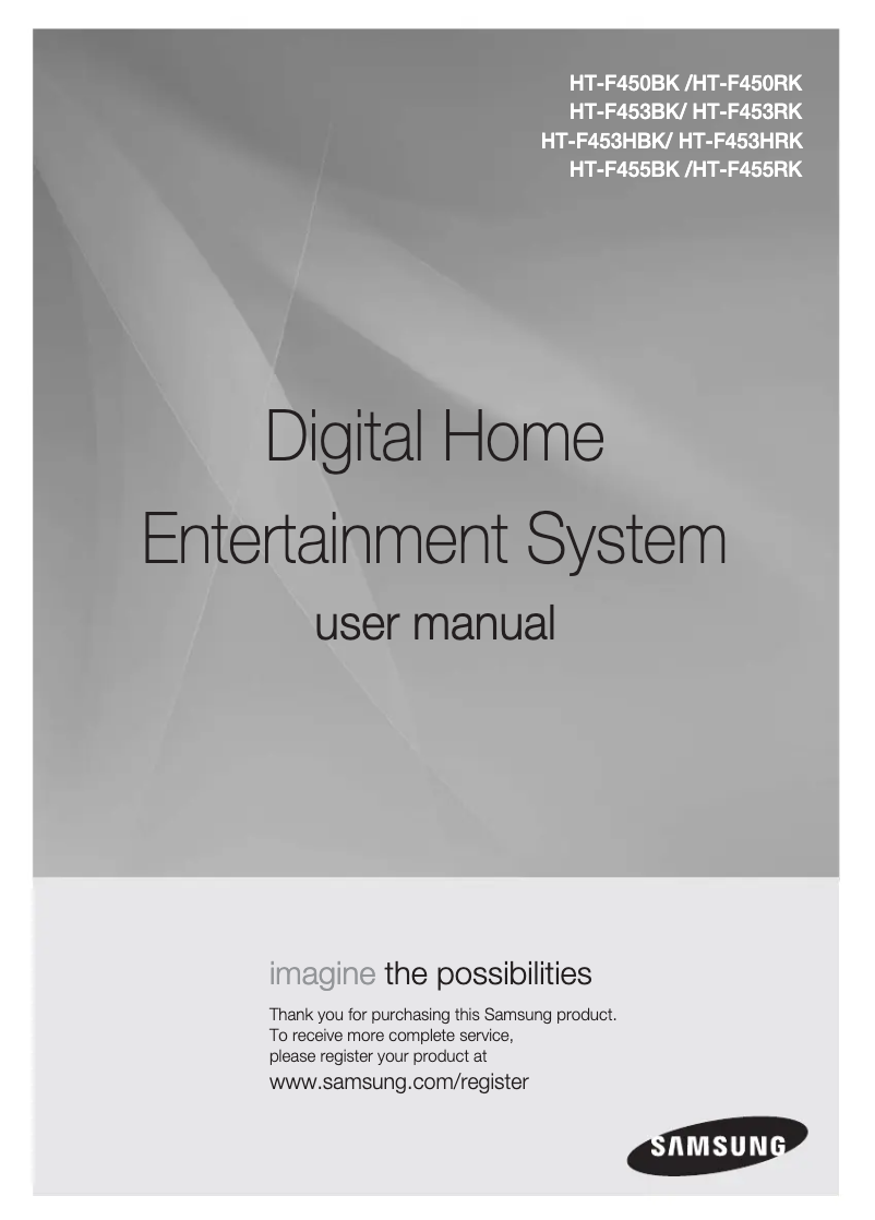 Page n°1 - Manuel utilisateur Samsung HT-F450RK