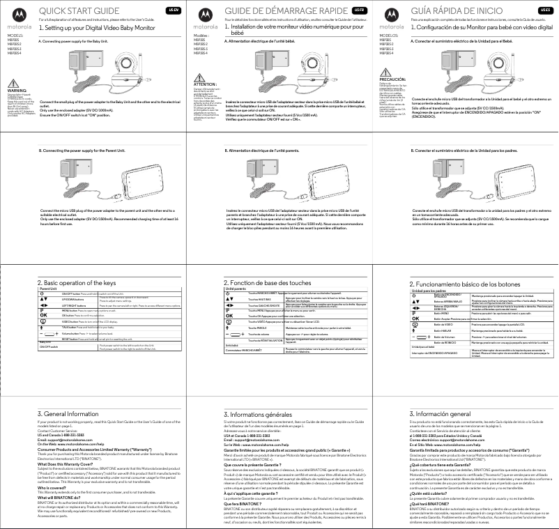 Page 1 de la notice Manuel utilisateur Motorola MBP38S-3