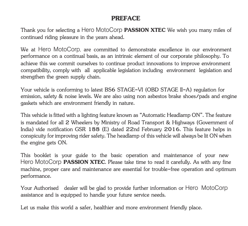 Página 1 del manual Manual de usuario Hero Passion Xtec (2023)