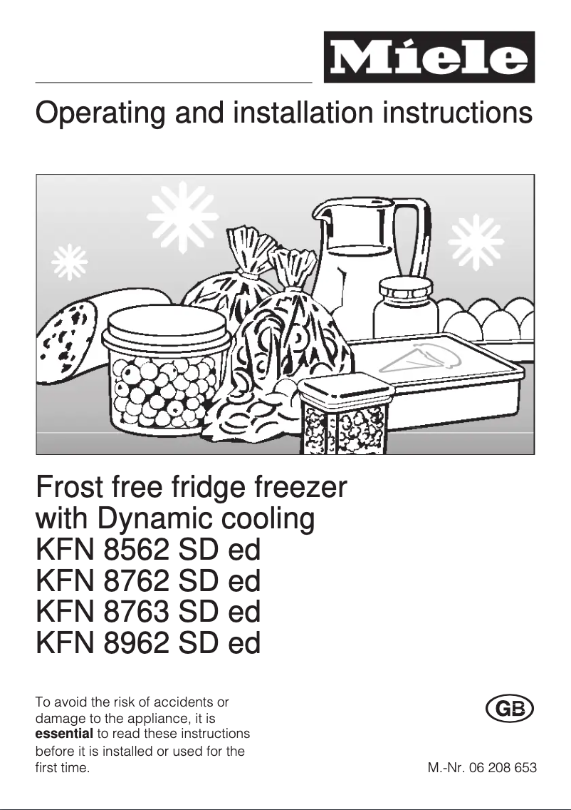 Page 1 de la notice Manuel utilisateur Miele KFN 8762 Sed