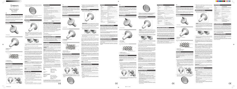 Page n°1 - Manuel utilisateur Oregon Scientific THWR 288N