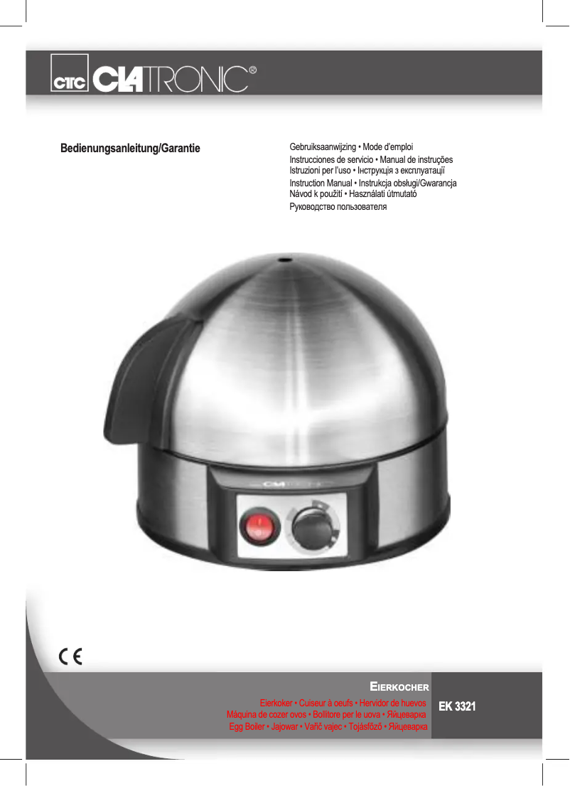 Page 1 de la notice Manuel utilisateur Clatronic EK 3321