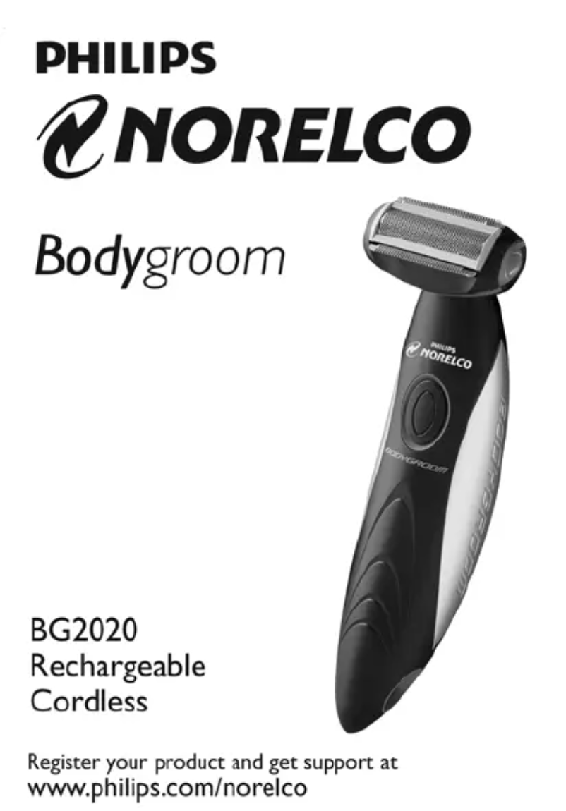 Image de la première page du manuel de l'appareil Norelco BG2020