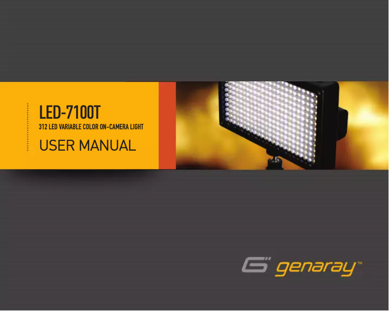 Page 1 de la notice Manuel utilisateur Genaray LED-7100T