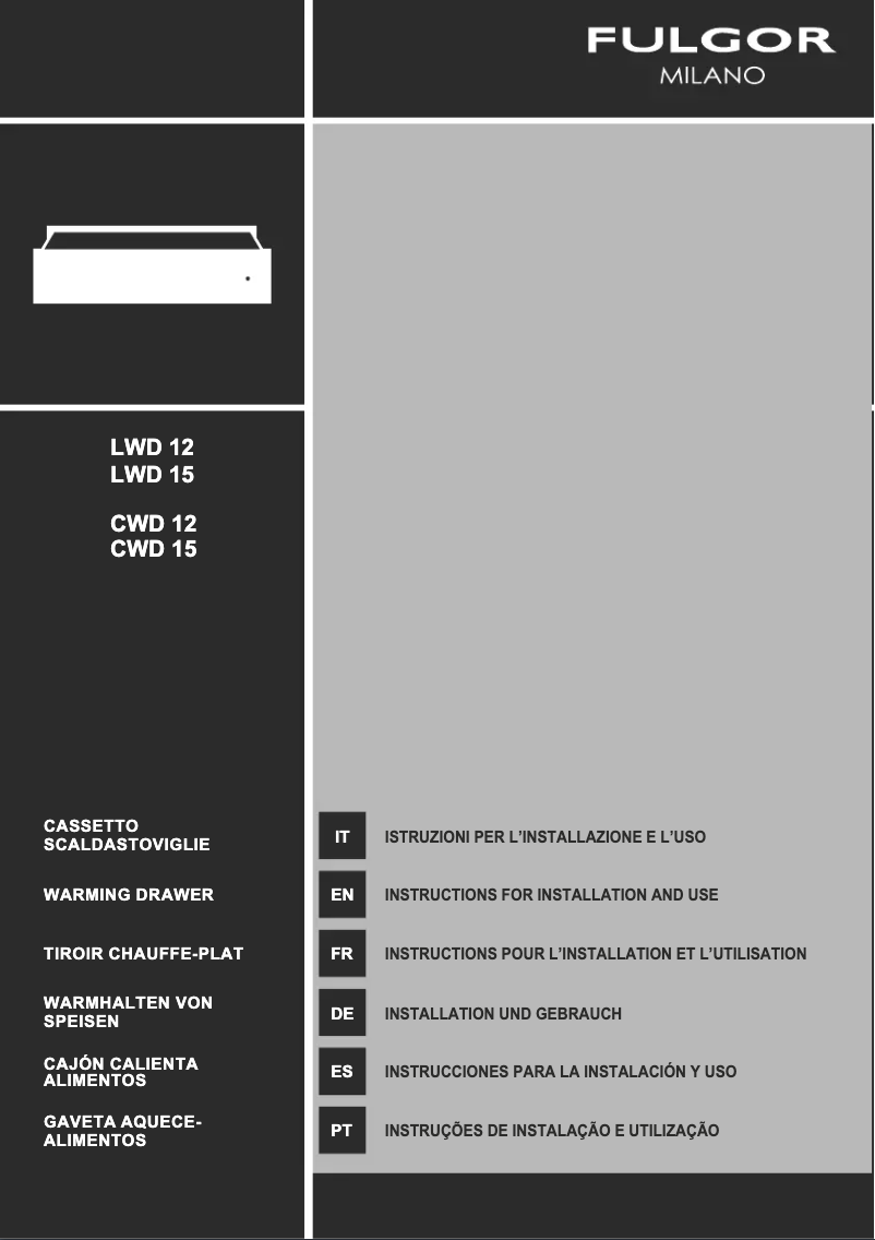 Página 1 del manual Manual de usuario Fulgor Milano LWD 15 ME