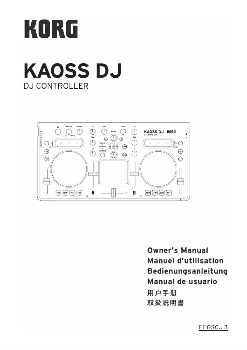 Page n°1 - Manuel utilisateur Korg Kaoss DJ