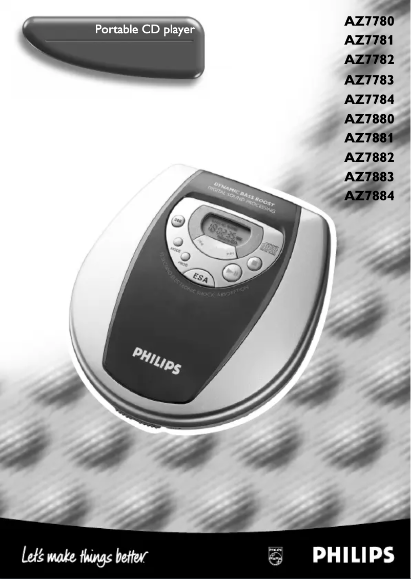 Page 1 de la notice Manuel utilisateur Philips AZ7882