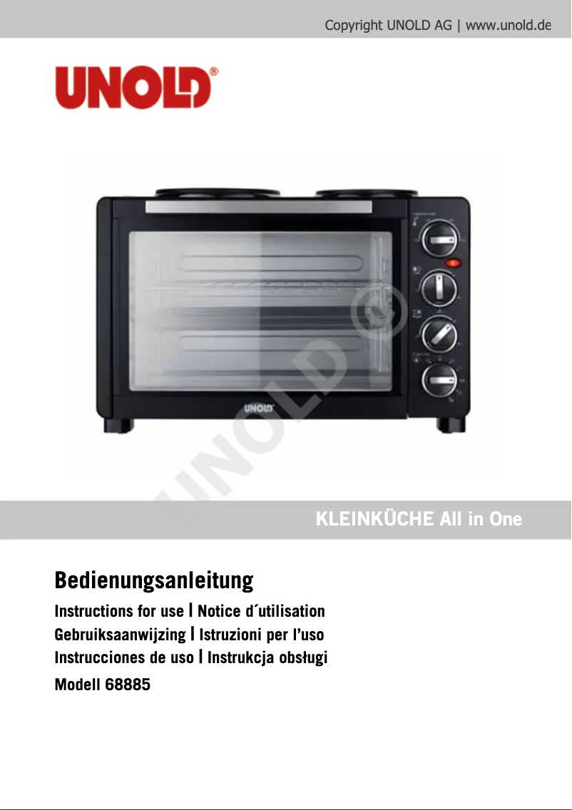 Page n°1 - Manuel utilisateur Unold 68885